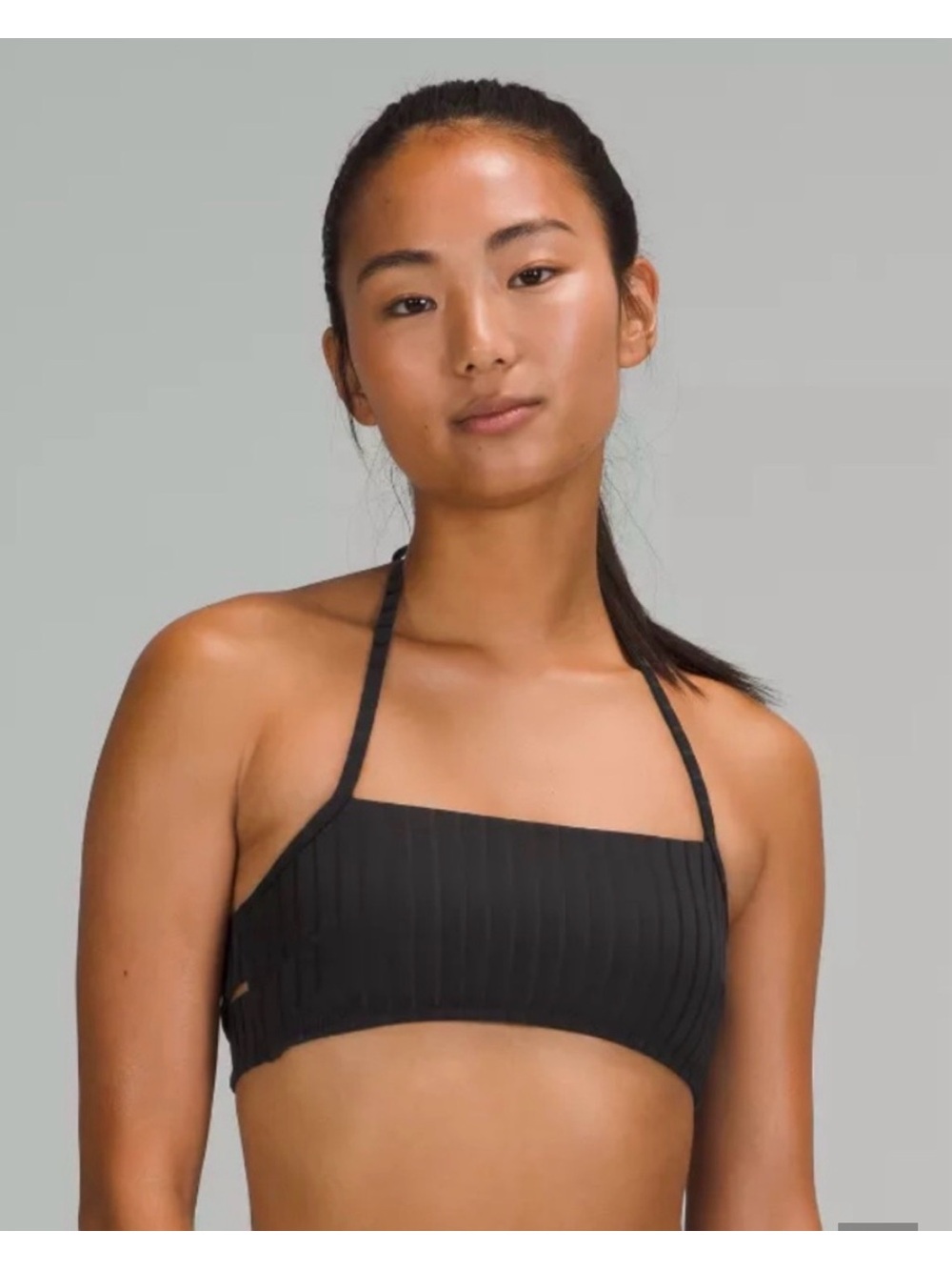 lululemon athletica Black Ribbed Bandeau bikini top